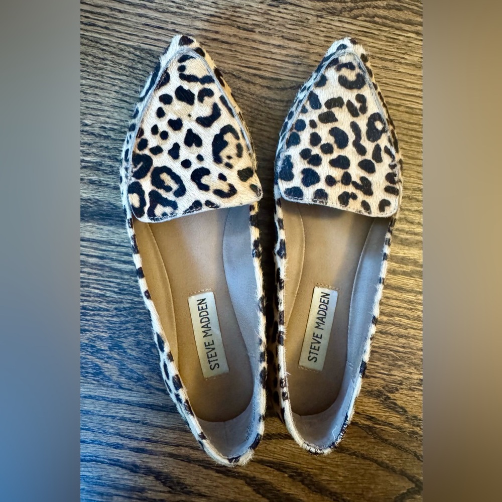 Steve Madden leopard loafers
